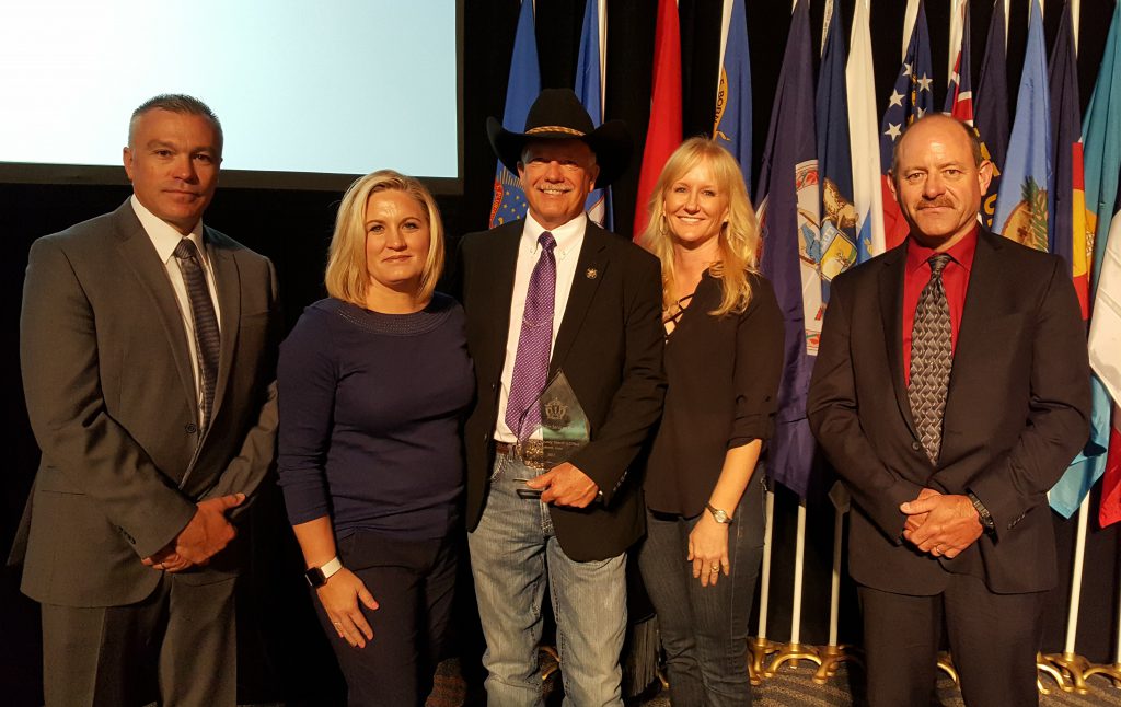 Photo of Sheriff Donahue and staff with 2017 Crime Victim Services Award from the National Sheriff's Association