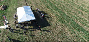 aerial shot of groundbreaking