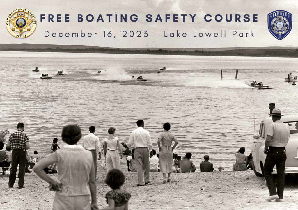 Graphic for free boating safety course at Lake Lowell Park on December 16, 2023