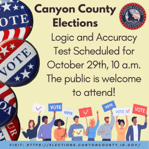 Canyon County Logic and Accuracy Test Scheduled for October 29th, 10am