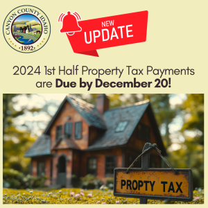 2024 1st half property tax payments are due no later than December 20, 2024.