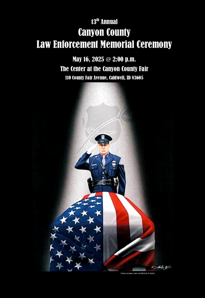Flyer for 13th annual Canyon County Law Enforcement Memorial Ceremony