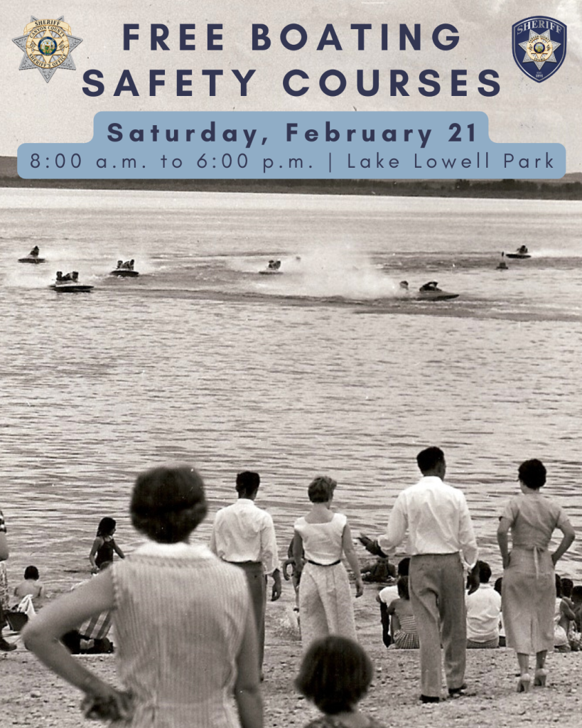 Graphic for free boating safety course on Feb. 21