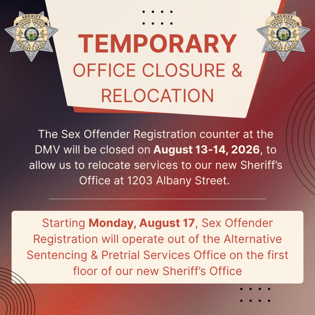 Sex Offender Registration Closure and Relocation Notice graphic